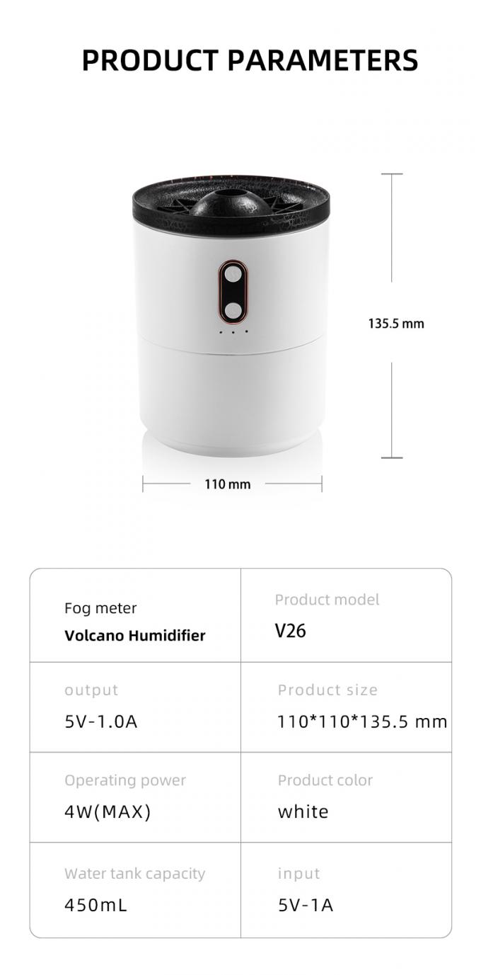 Vente en gros de 2023 Nouveau design de puits volcanique Humidificateur de méduse Volcan portable de forme ultrasonique Humidificateur de méduse Humidificateur 10