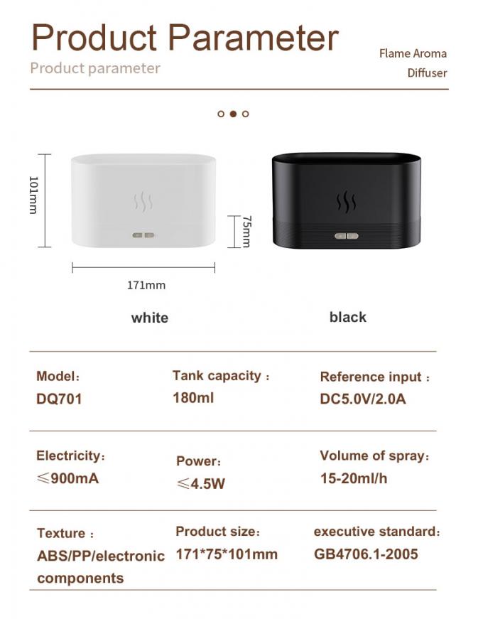 Homefish DropShipping Flamme de feu Humidificateur intelligent Diffuseur d'arôme 2023 Humidificateur d'air Huile essentielle Simulation ultrasonique de flamme 15