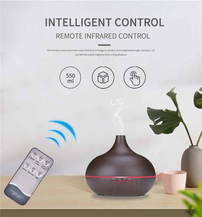 Vente à chaud Colorant LED Light Humidificateur d'air Diffuseur d'huiles essentielles bois Grains Huile essentielle Humidificateur d'air 0