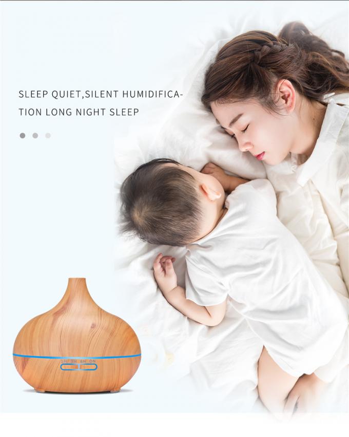 Vente à chaud Colorant LED Light Humidificateur d'air Diffuseur d'huiles essentielles bois Grains Huile essentielle Humidificateur d'air 7