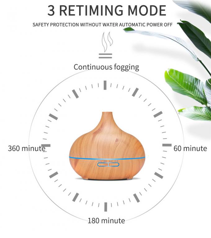 Vente à chaud Colorant LED Light Humidificateur d'air Diffuseur d'huiles essentielles bois Grains Huile essentielle Humidificateur d'air 11