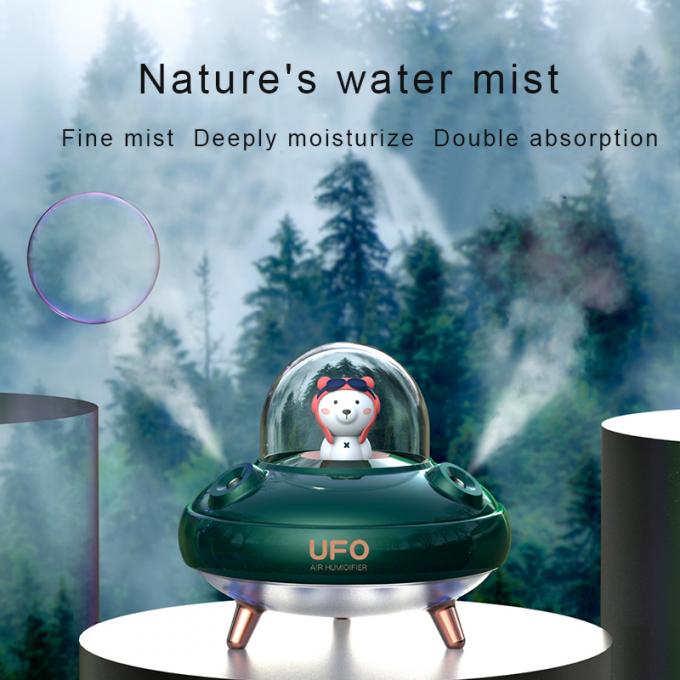 Humidificateur OVNI à double pulvérisation Humidificateur USB rechargeable silencieux avec lumière nocturne colorée 0