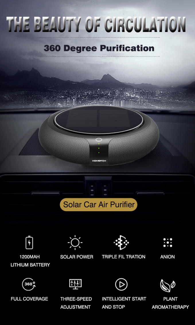Purificateur d'air pour voiture générateur d'ions négatifs 1200mAh OEM ODM 1