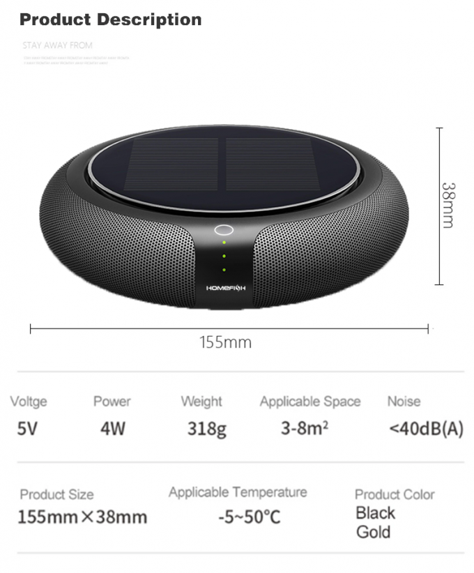 Purificateur d'air pour voiture générateur d'ions négatifs 1200mAh OEM ODM 14