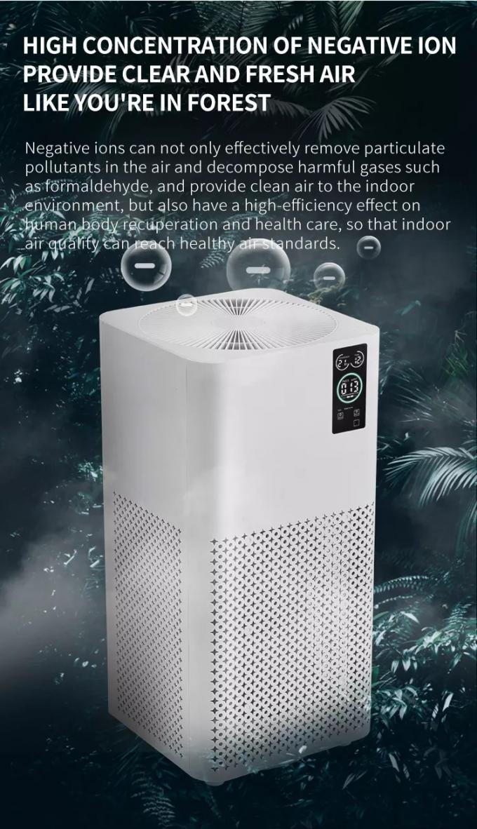 Purificateurs d'air WIFI ménagers Ionisateur d'air Ozone Filtre Hepa chambre libre Contrôle tactile intelligent Équipement de purification d'air à domicile 2