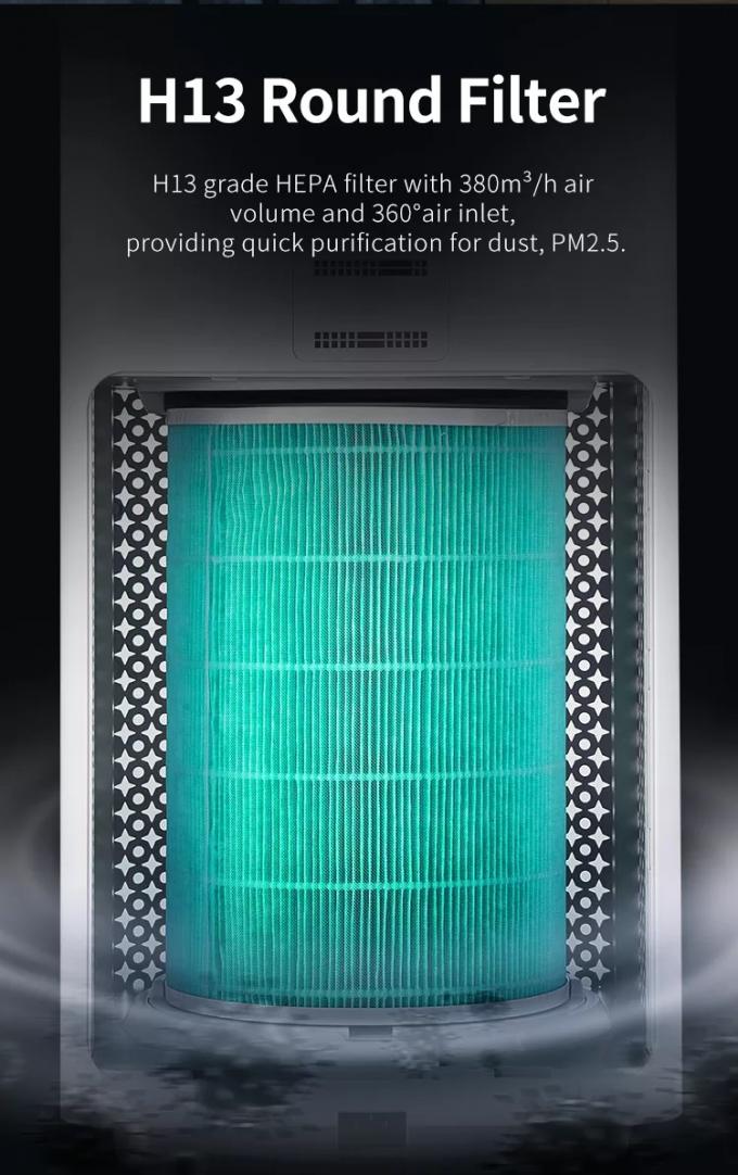 Purificateurs d'air WIFI ménagers Ionisateur d'air Ozone Filtre Hepa chambre libre Contrôle tactile intelligent Équipement de purification d'air à domicile 6