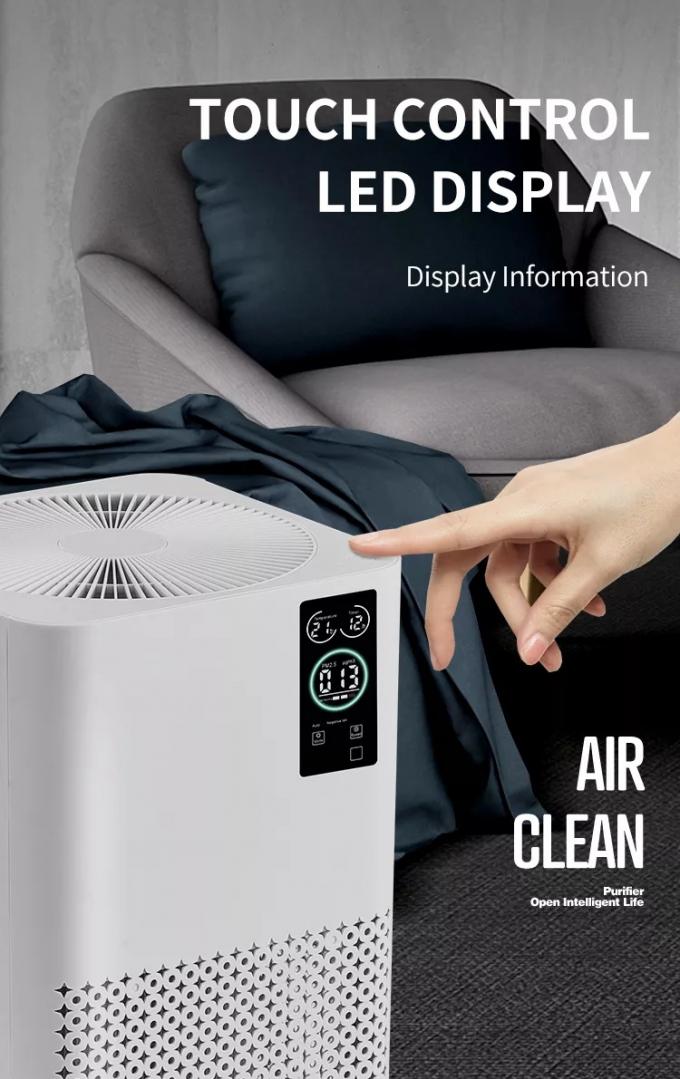 Purificateurs d'air WIFI ménagers Ionisateur d'air Ozone Filtre Hepa chambre libre Contrôle tactile intelligent Équipement de purification d'air à domicile 10