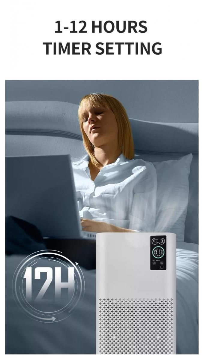 Purificateurs d'air WIFI ménagers Ionisateur d'air Ozone Filtre Hepa chambre libre Contrôle tactile intelligent Équipement de purification d'air à domicile 12