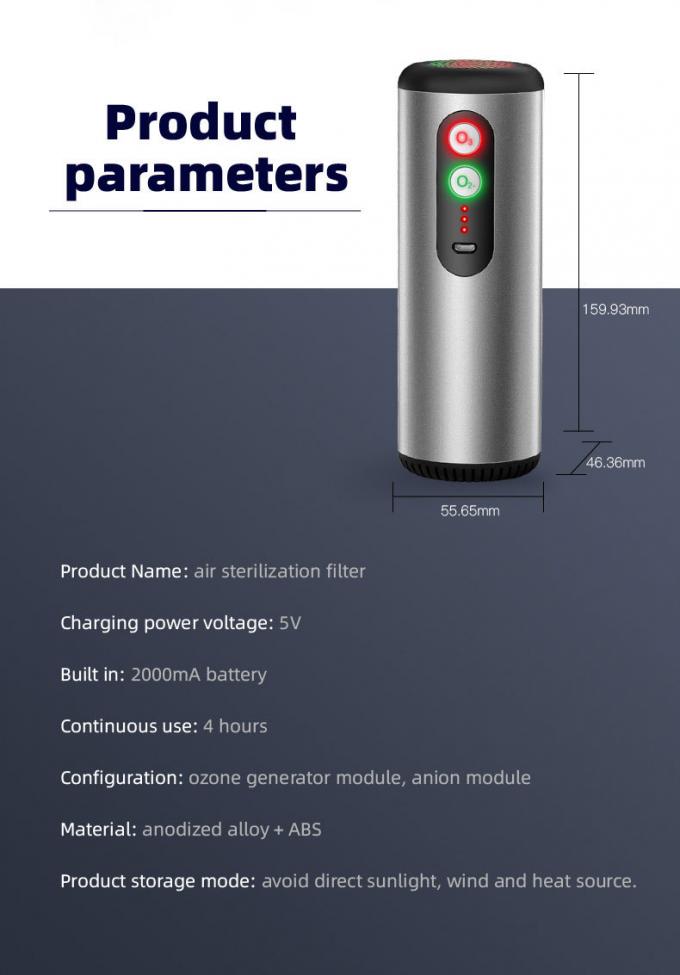 Homefish Purificateur d'air pour voiture OEM Ozone UV Nouveau ionique Ionisateur portable Générateur d'ozone Purificateur d'air 10