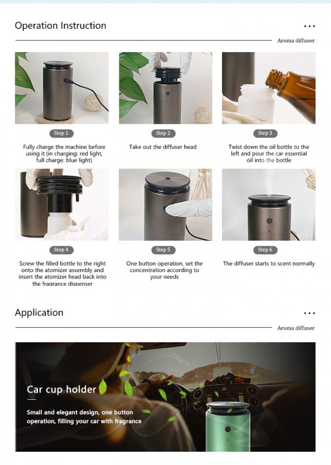 HOMEFISH huile essentielle diffuseur d'arôme sans eau boîtier en aluminium 9